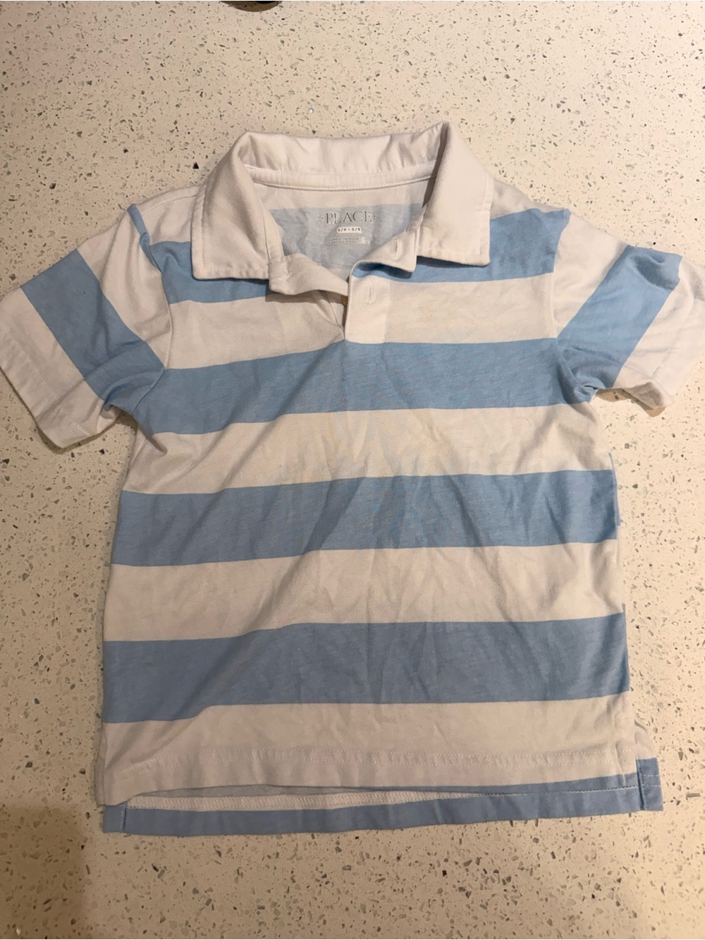 Place Light Blue & White Striped Polo Shirt